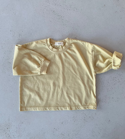 Amigo longsleeve boxy tee - butter