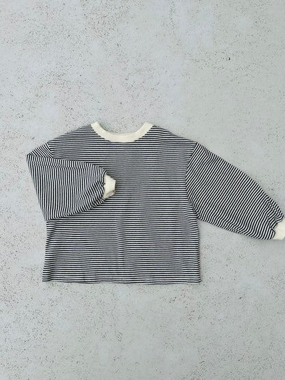 Melmel loose stripe sweatshirt - charcoal