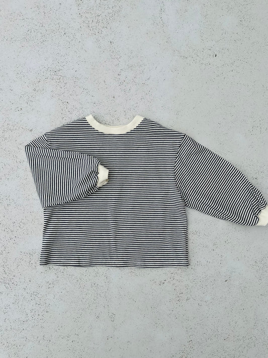 Melmel loose stripe sweatshirt - charcoal
