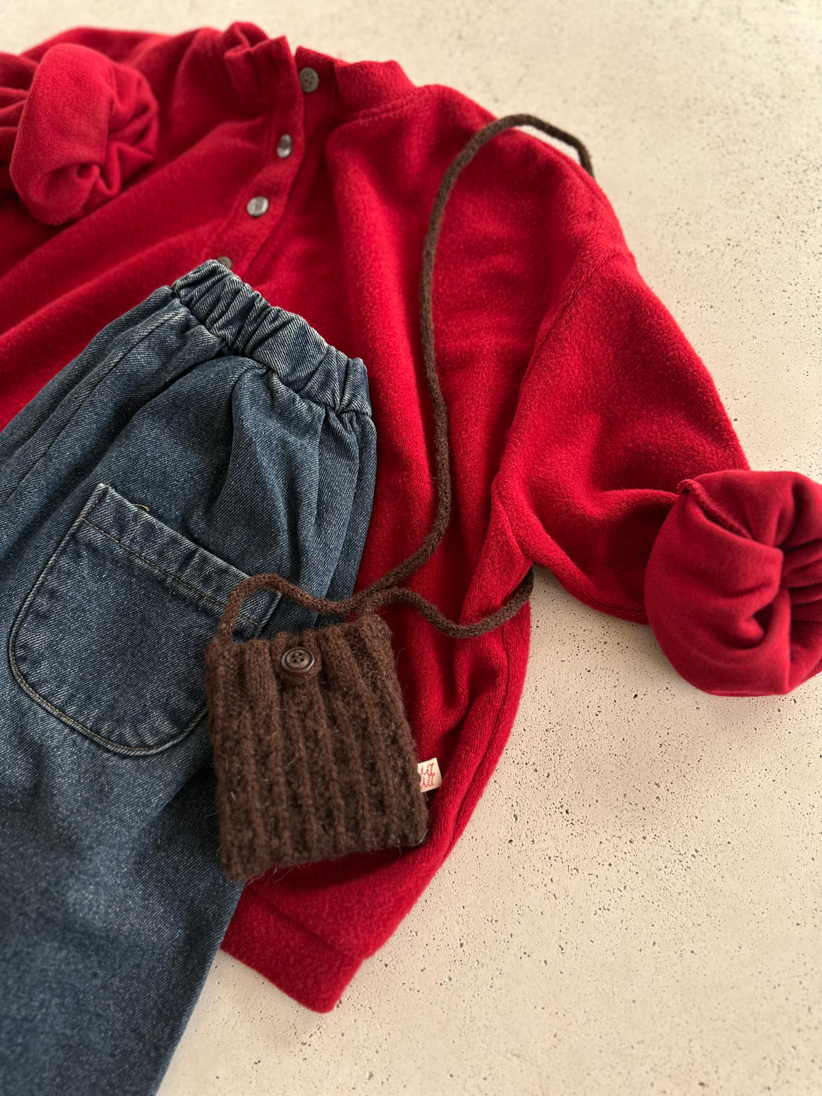 Mini knitted bag - brown