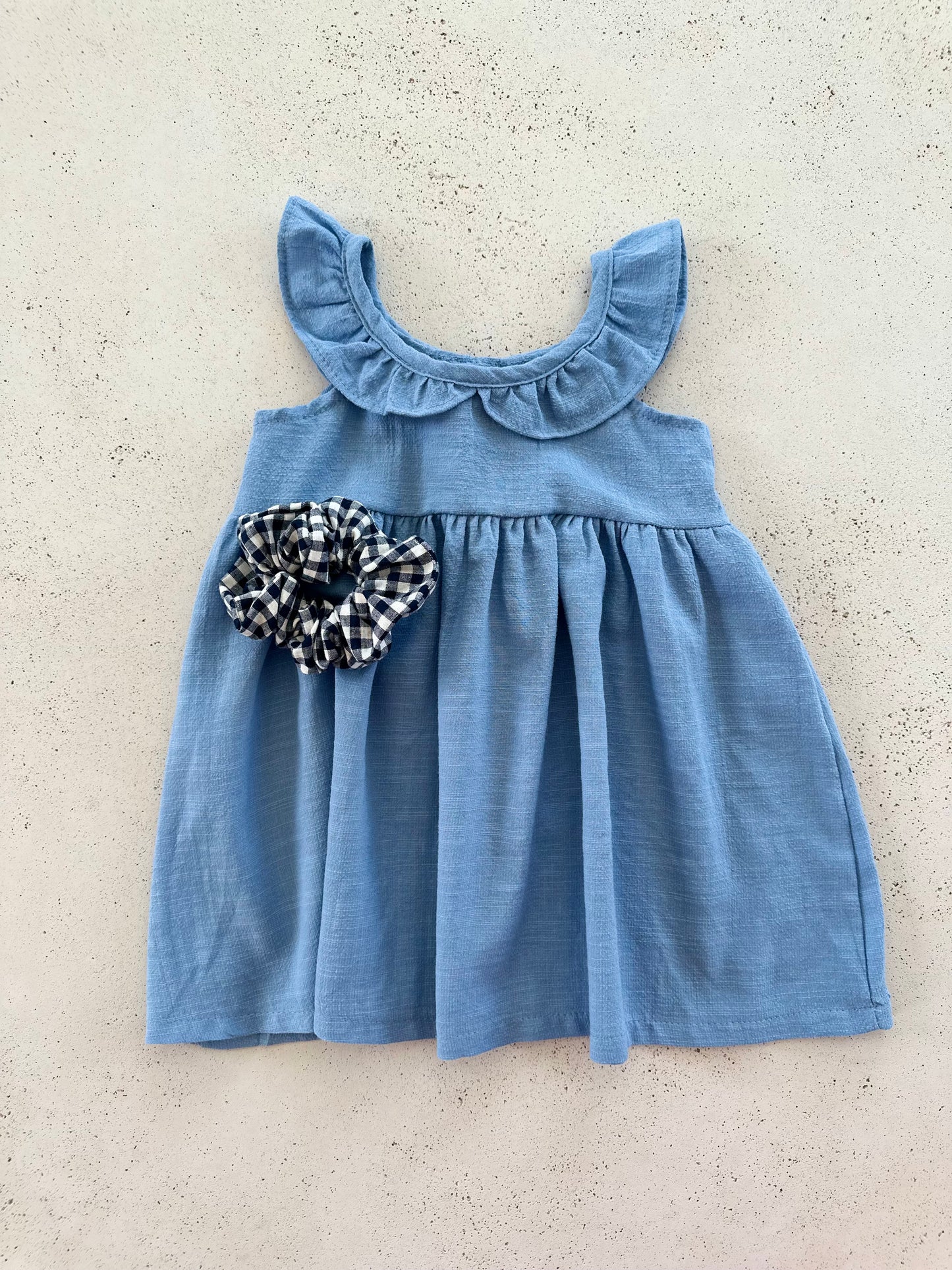 Marie v frill summer dress - soft blue