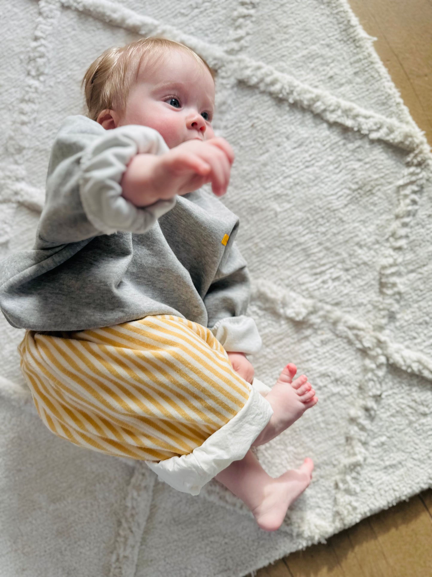 Bebe charlie reversible pants - sky/yellow