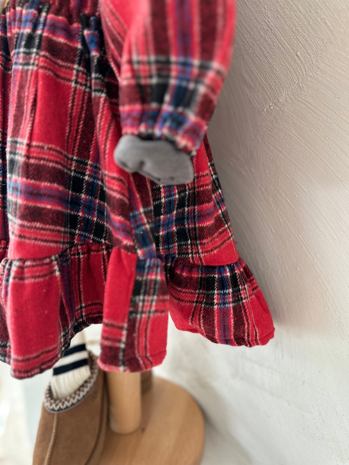 Clara flannel dress - red