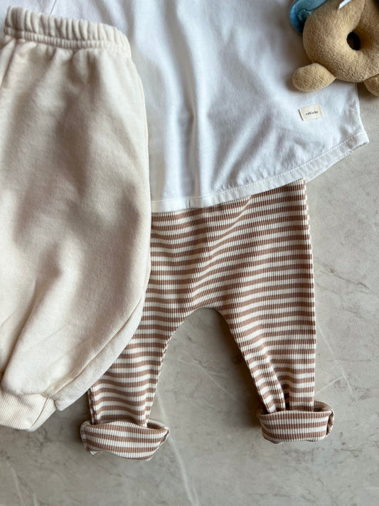 Bebe striped leggings - beige