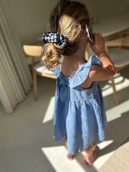Marie v frill summer dress - soft blue