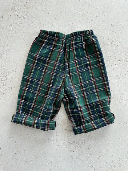 Evergreen check pants - green