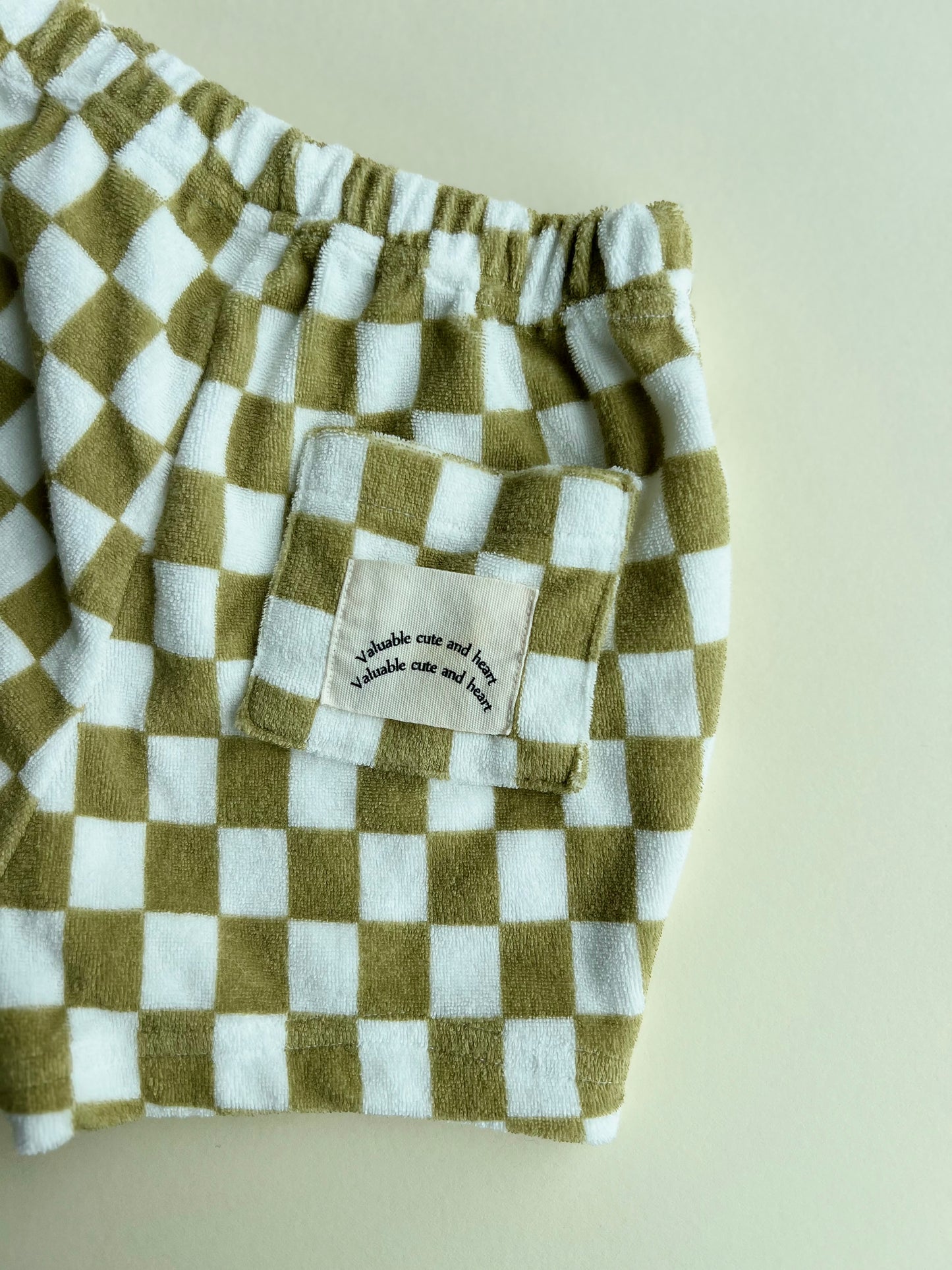 Lego check terry shorts - Olive