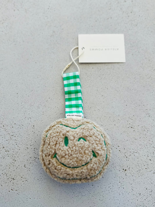 Pacifier cloth pomme - teddy with emerald green