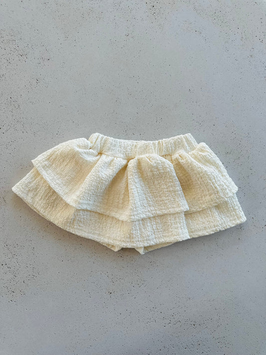 Anna tiered cancan skirt - cream