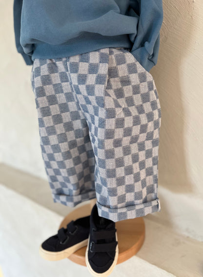 Chess ankle pants - Blue