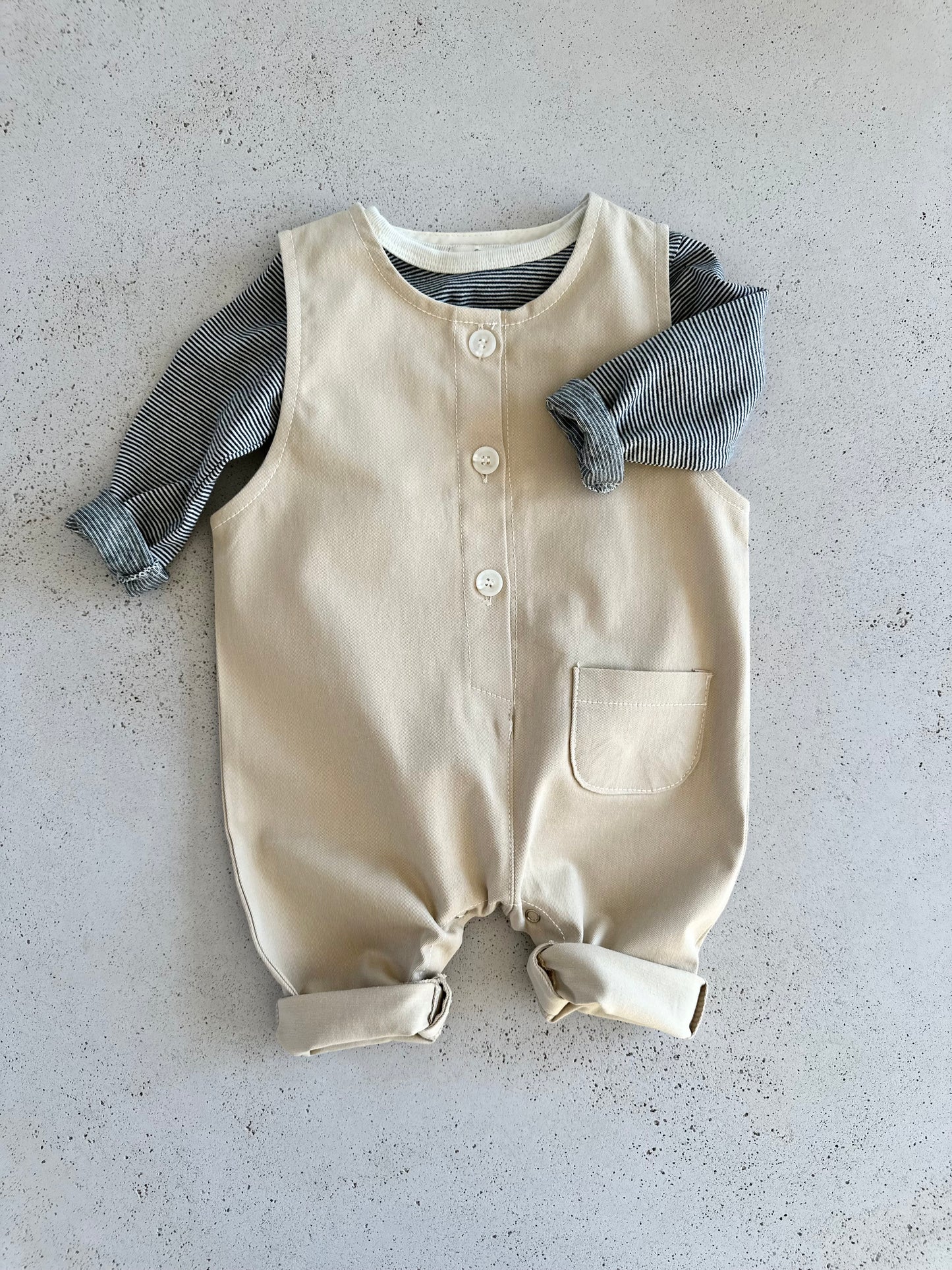 Bebe organic stretch overalls - beige