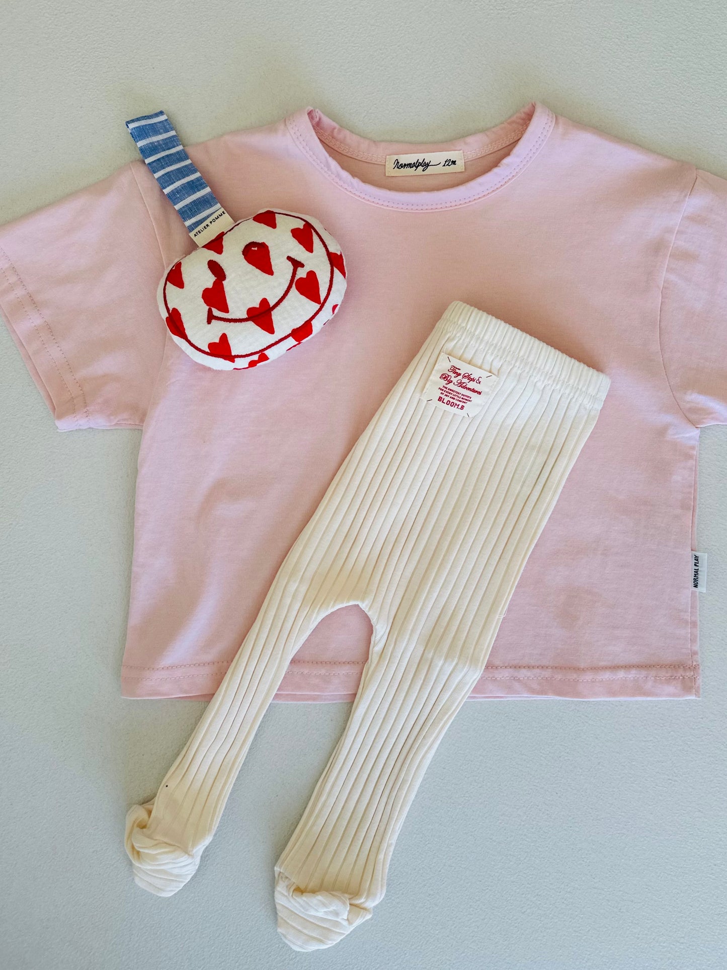Pacifier cloth pomme - j'adore hearts