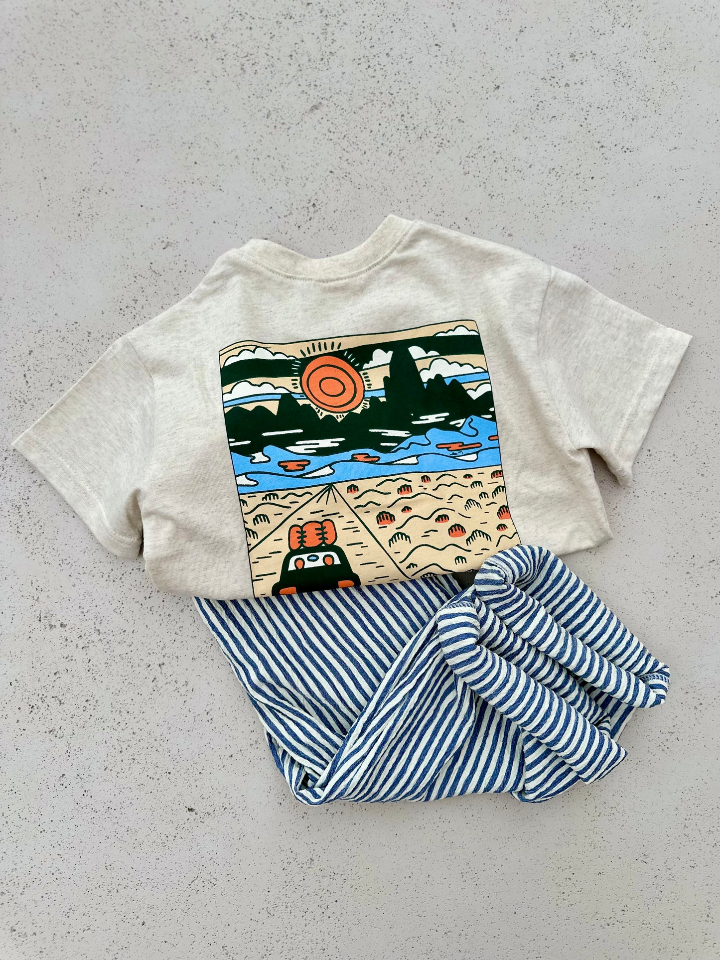 California boxy tee - Oatmeal melange
