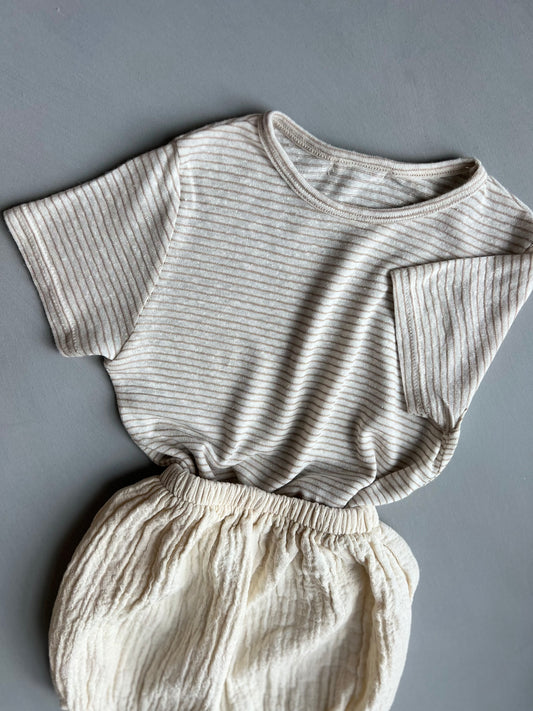 Stripe tee - cream