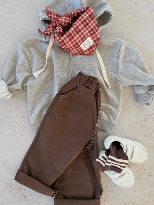 PRE-ORDER Nito stitch cotton pants - dark brown