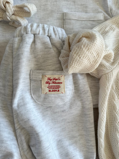 Bebe papa jogger pants - white melange