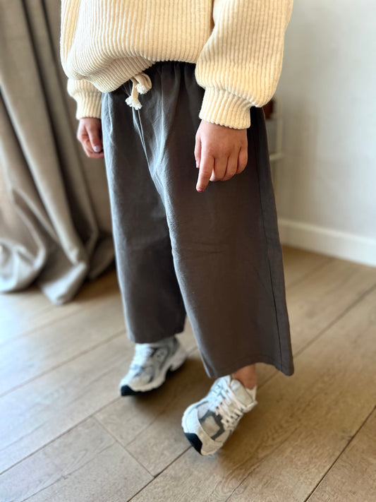 Oxford easy wide pants - charcoal