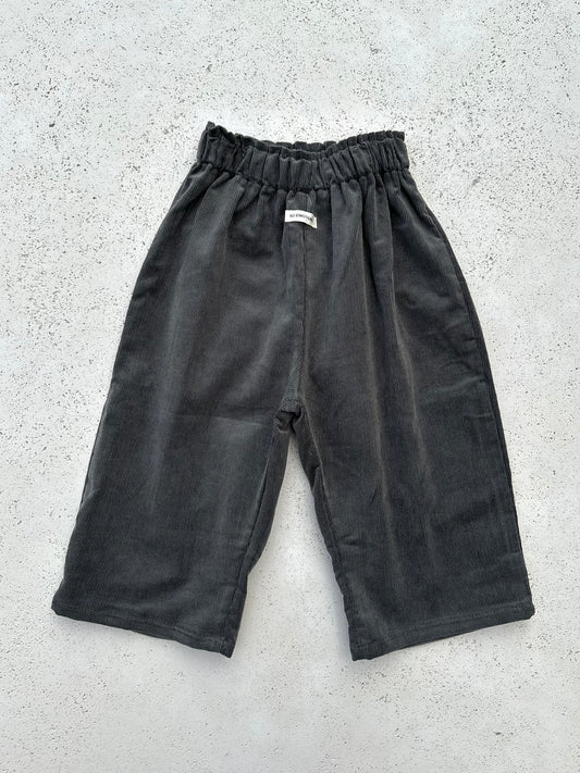 Slub rib pants - charcoal