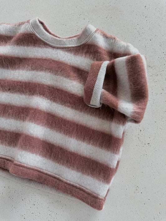 Joie soft stripe sweater - grey/wine