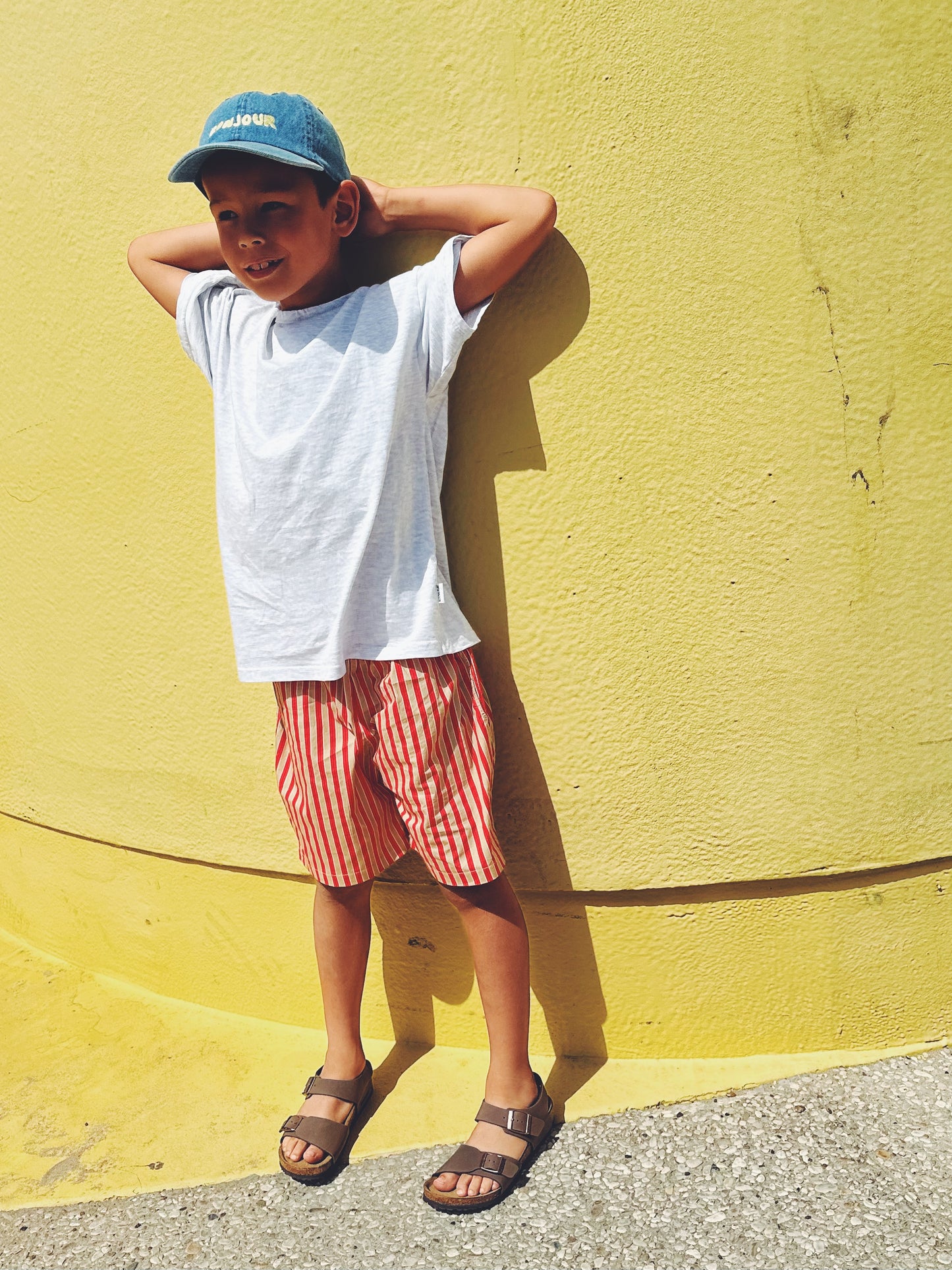 Bastien nice stripe pants - orange-beige