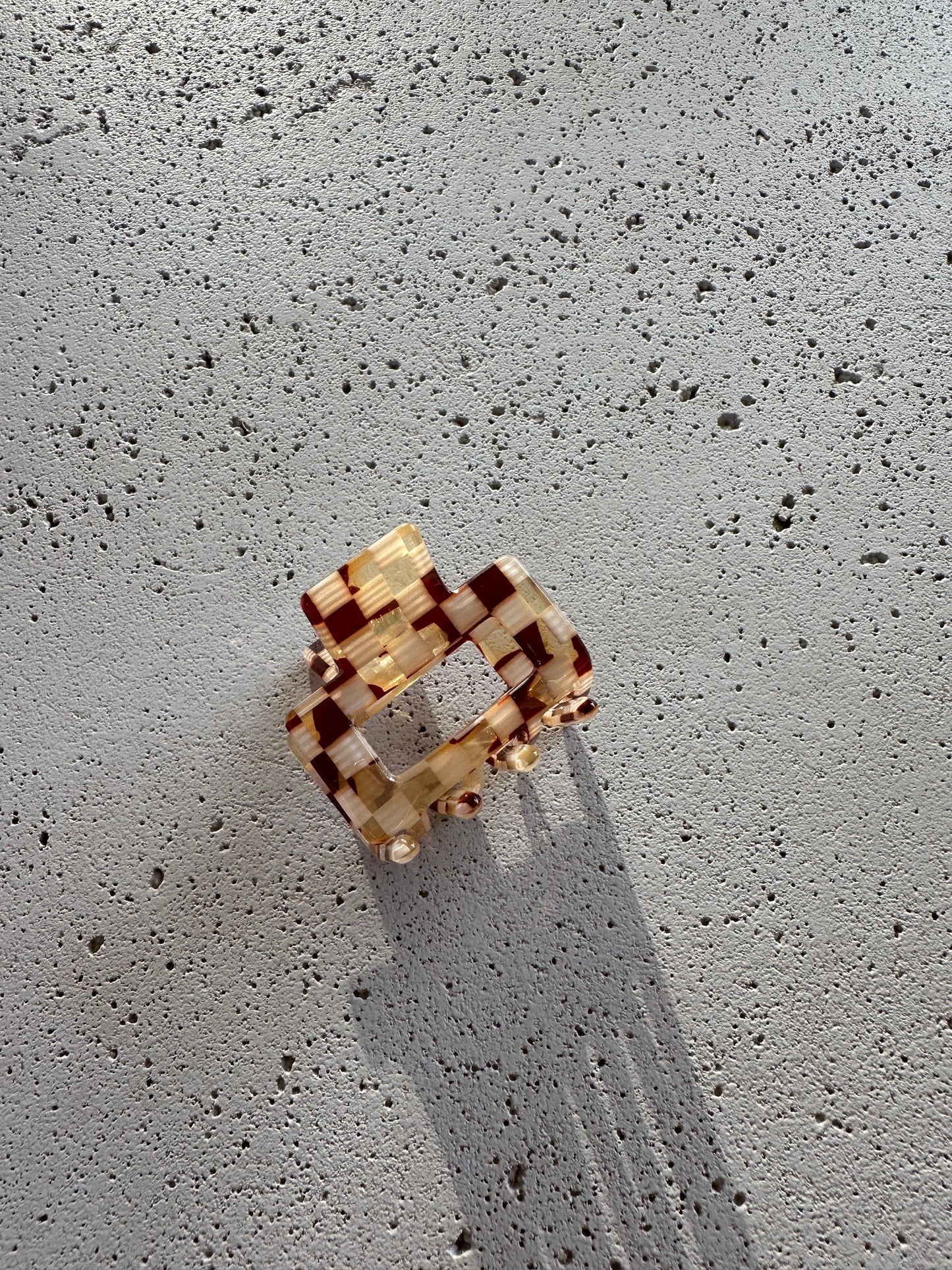 Croco hairpin small - brown check