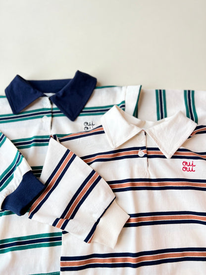 Gogu Ouioui stripe polo - brick