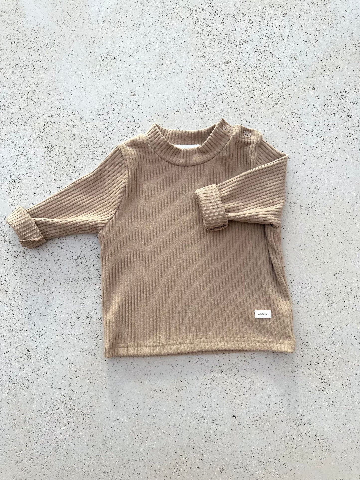 Bebe soft mock neck tee - beige