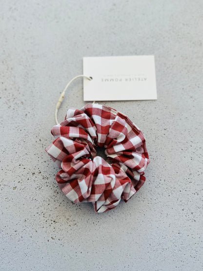 Oversized scrunchie - checked brique