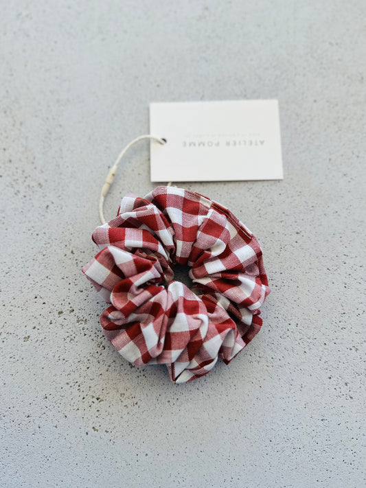 Oversized scrunchie - checked brique