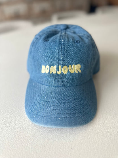 Atelier pomme bonjour denim cap