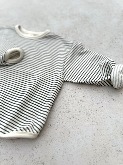 Bangbang stripe sweater - charcoal