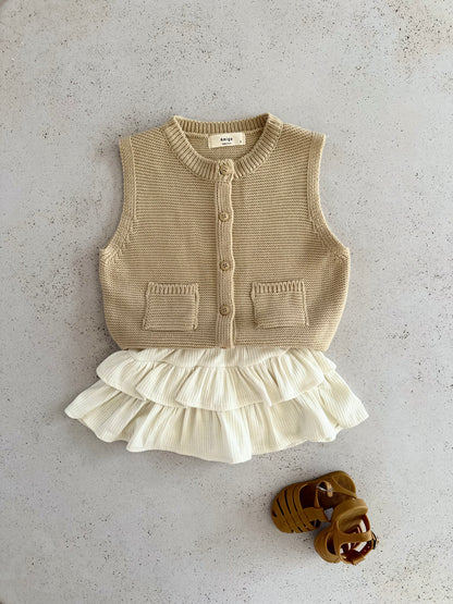 Luca double-knit vest - beige