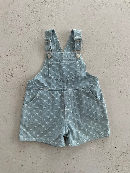 Little bows short dungaree - washing blue