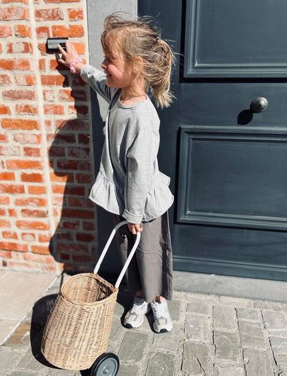 Oxford easy wide pants - charcoal