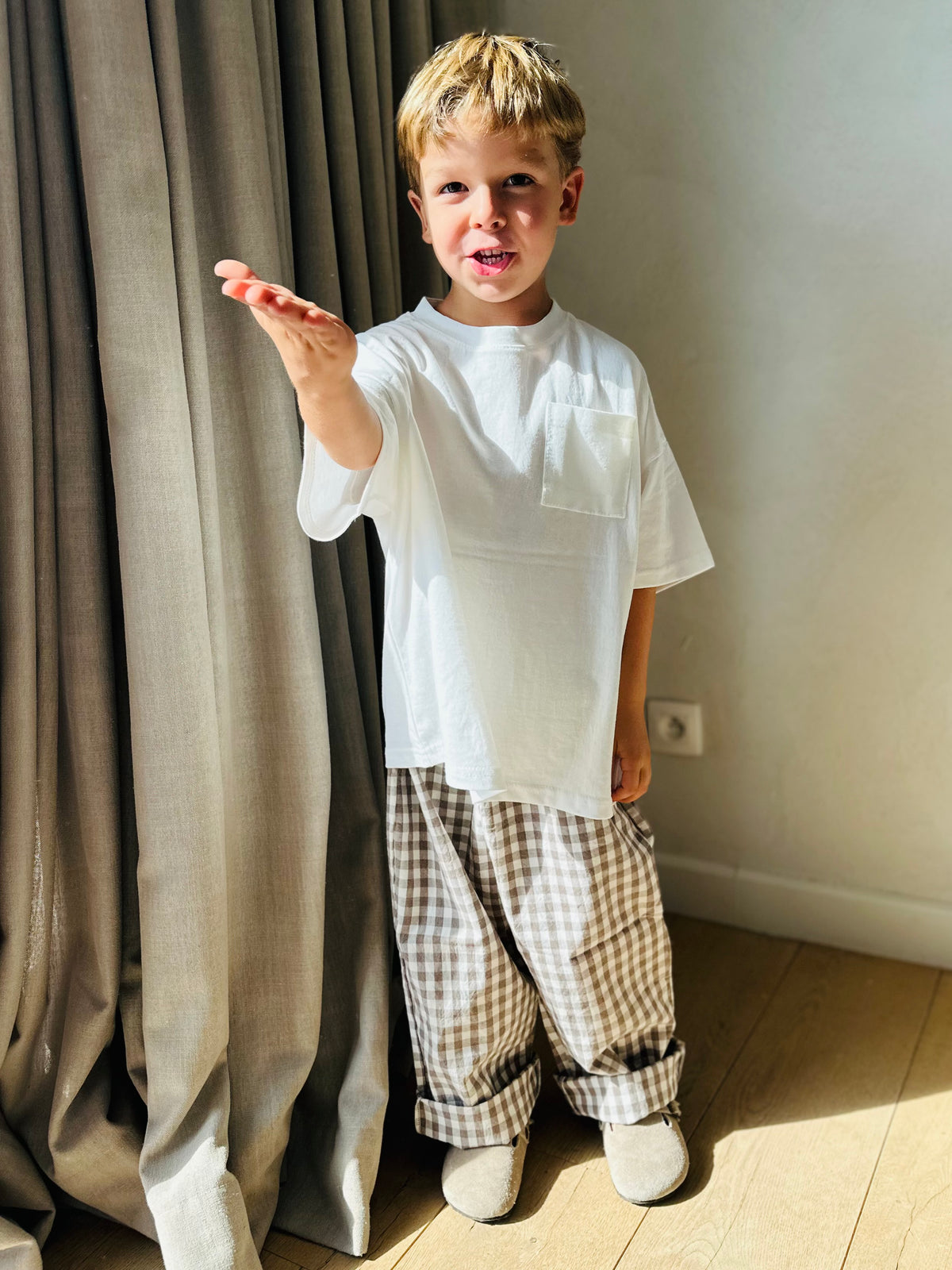 Otile check pants - brown