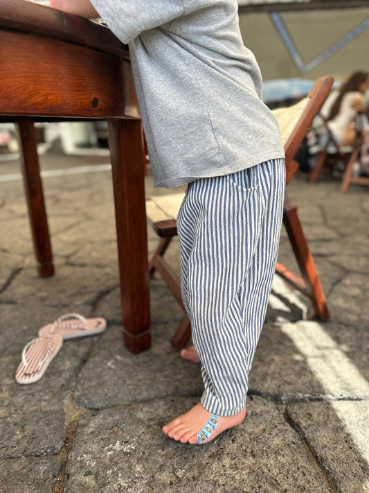 Breeze flowy stripe pants - blue