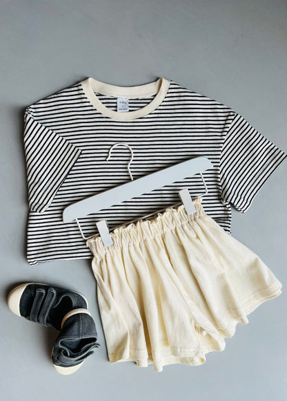 Stripe Tee - Ivory/navy