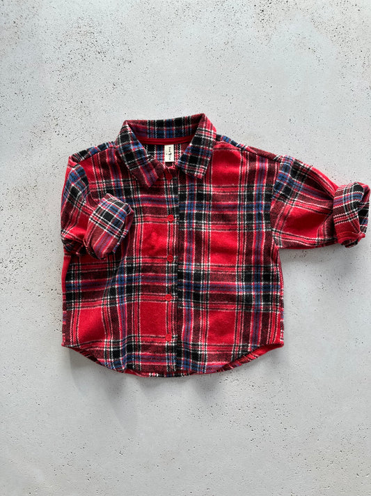 Arthur flannel tartan shirt - red