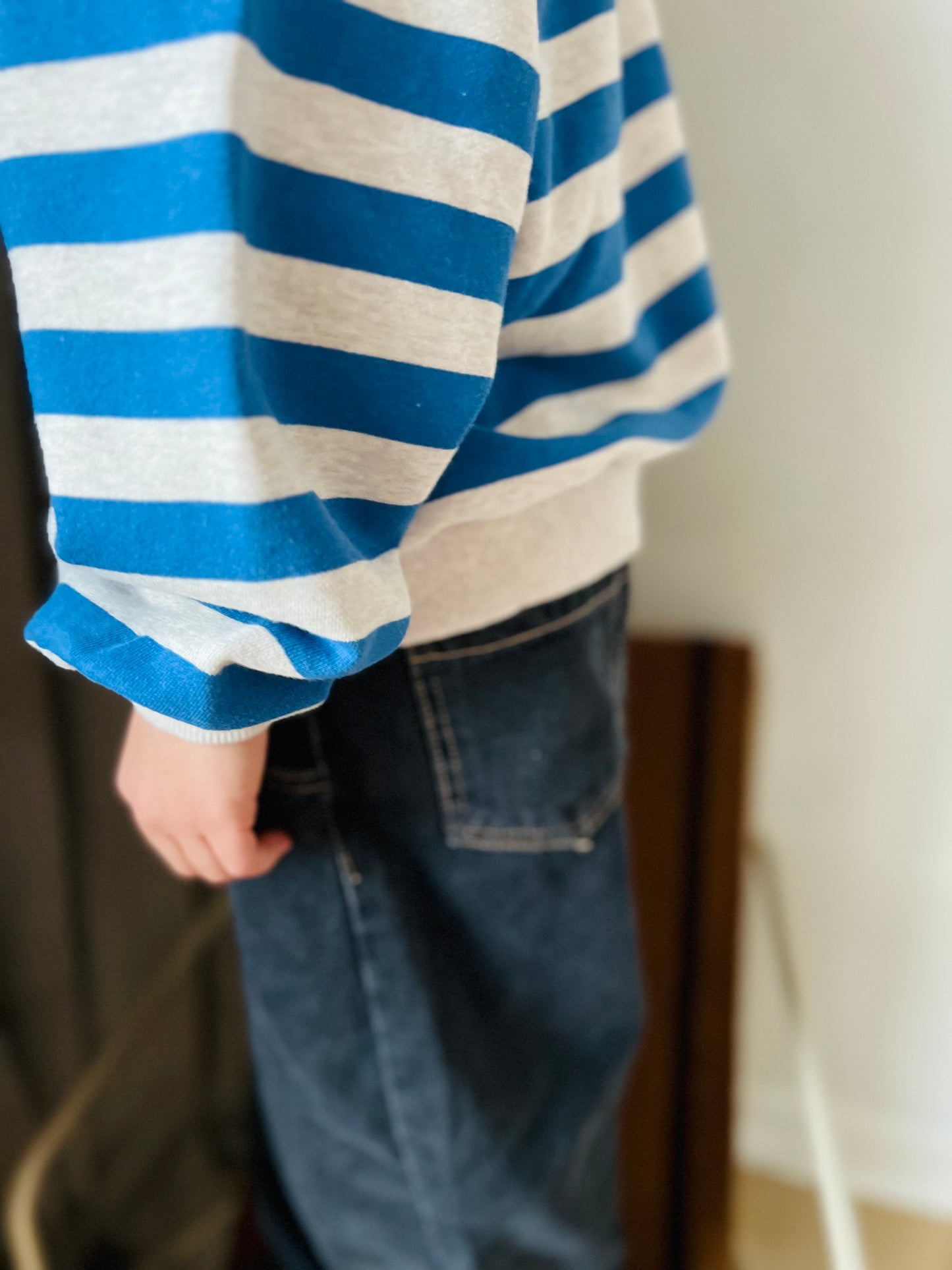 Skyline stripe sweater - Blue/melange