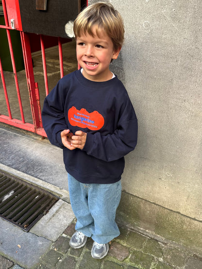 Orange sweater - navy