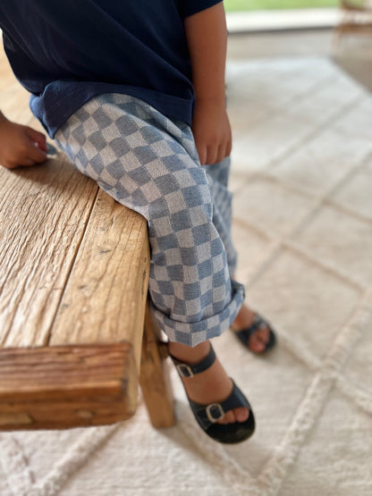 Chess ankle pants - Blue