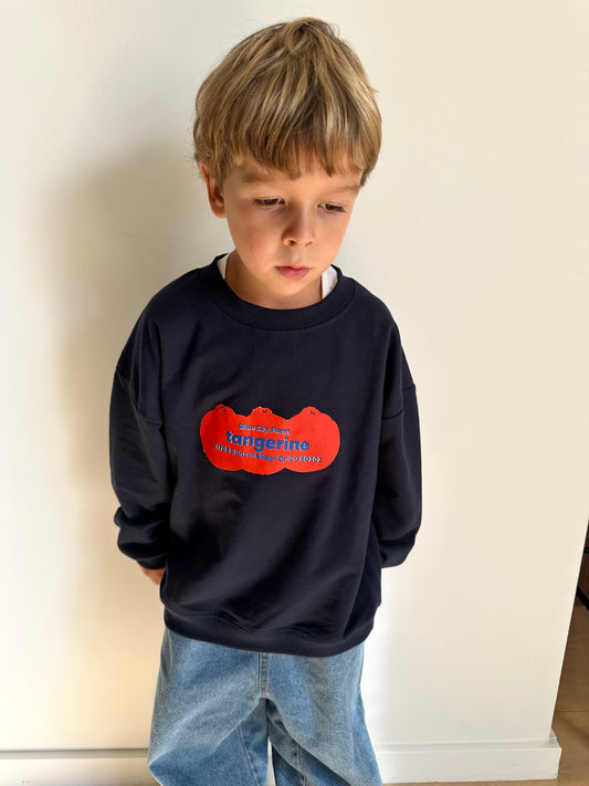 Orange sweater - navy