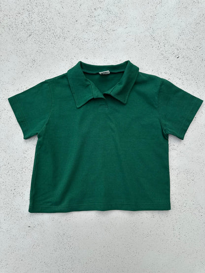 Arthur boxy polo shirt - Forest green