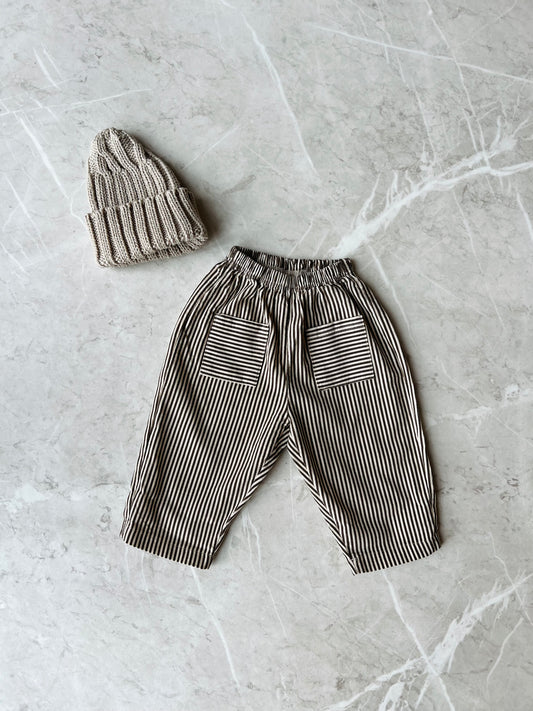 Stripe pocket pants - brown