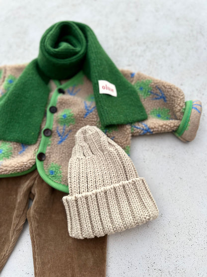 Flower fleece vest - beige