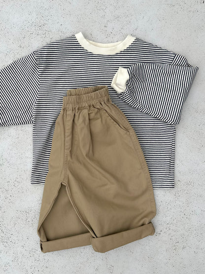 Melmel loose stripe sweatshirt - charcoal