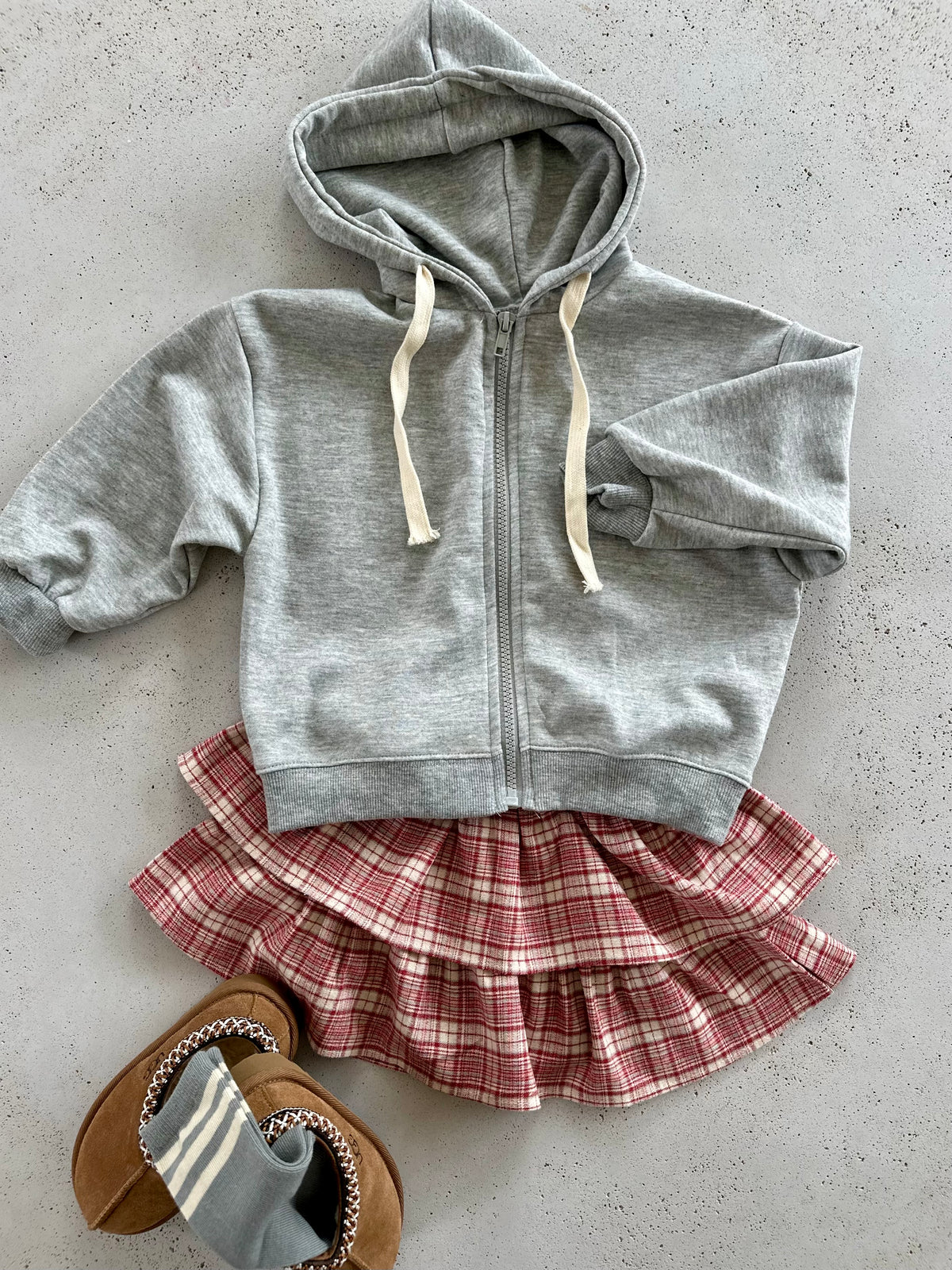 Flo flannel check skirt with shorts - red
