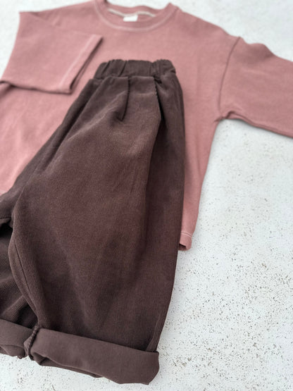 Comfy thick stitch tee - burgundy