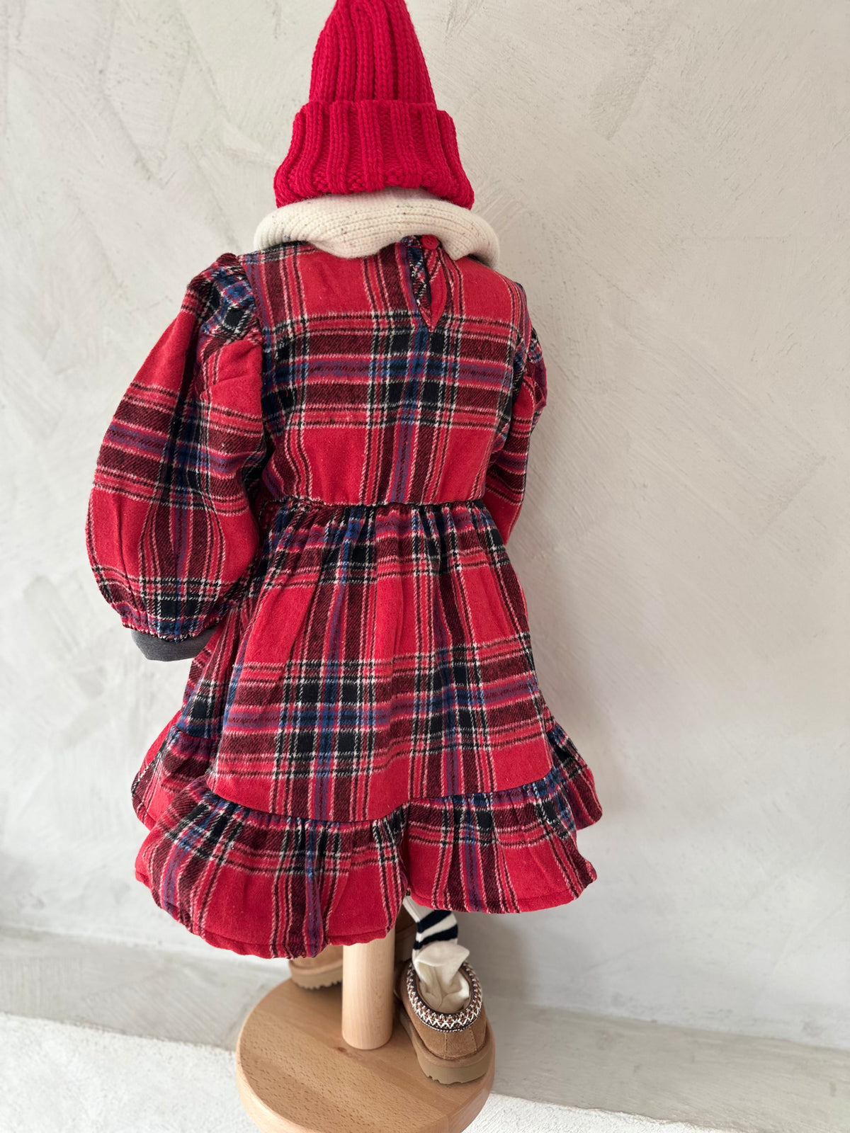 Clara flannel dress - red