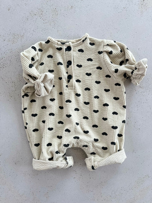 Heart overall - cream